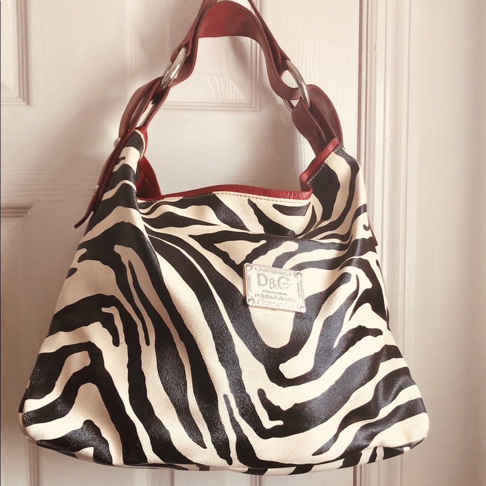 D&G Shoulder Bag -Leather Red Zebra Print